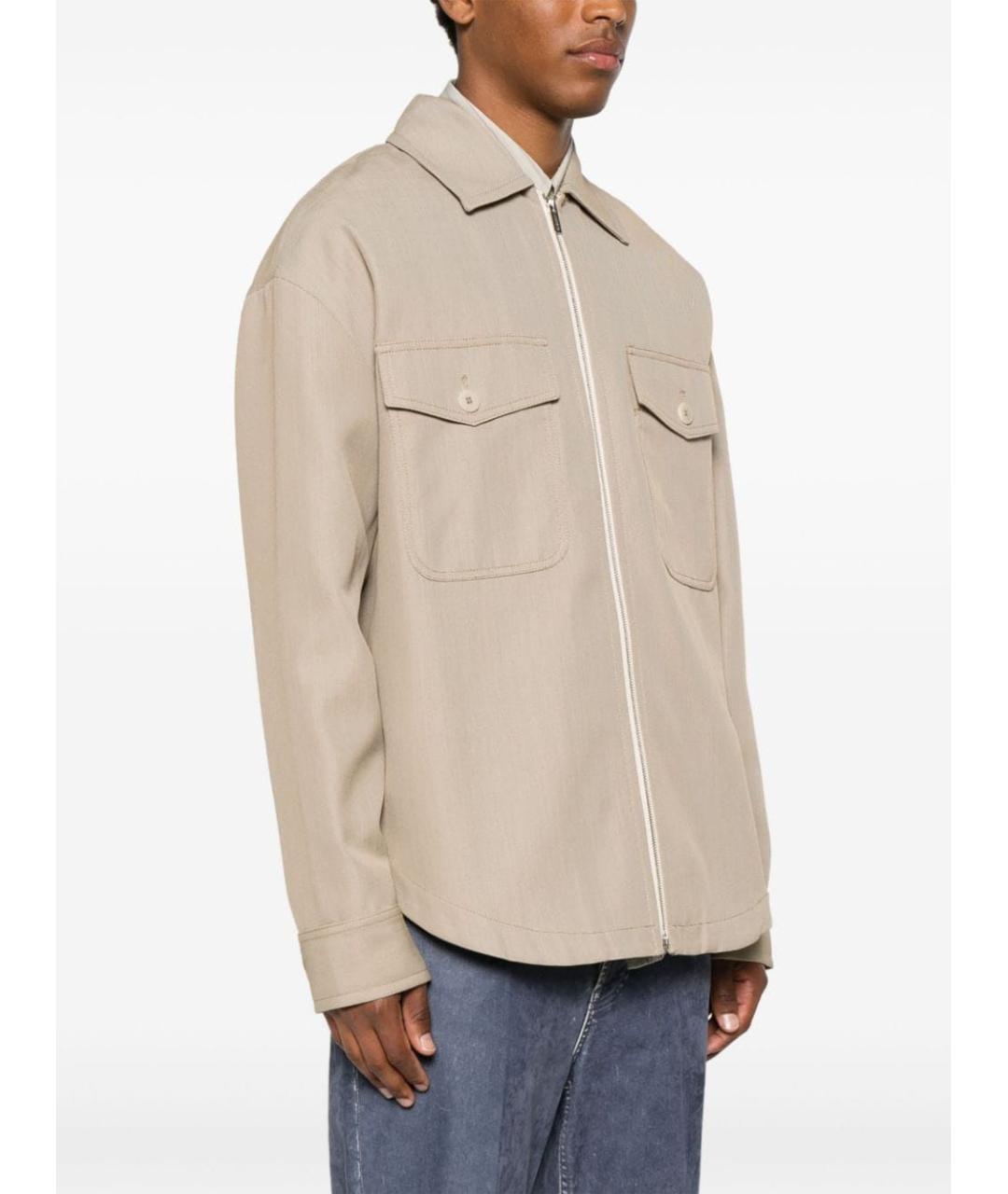 JACQUEMUS Бежевая полиэстеровая куртка, фото 3