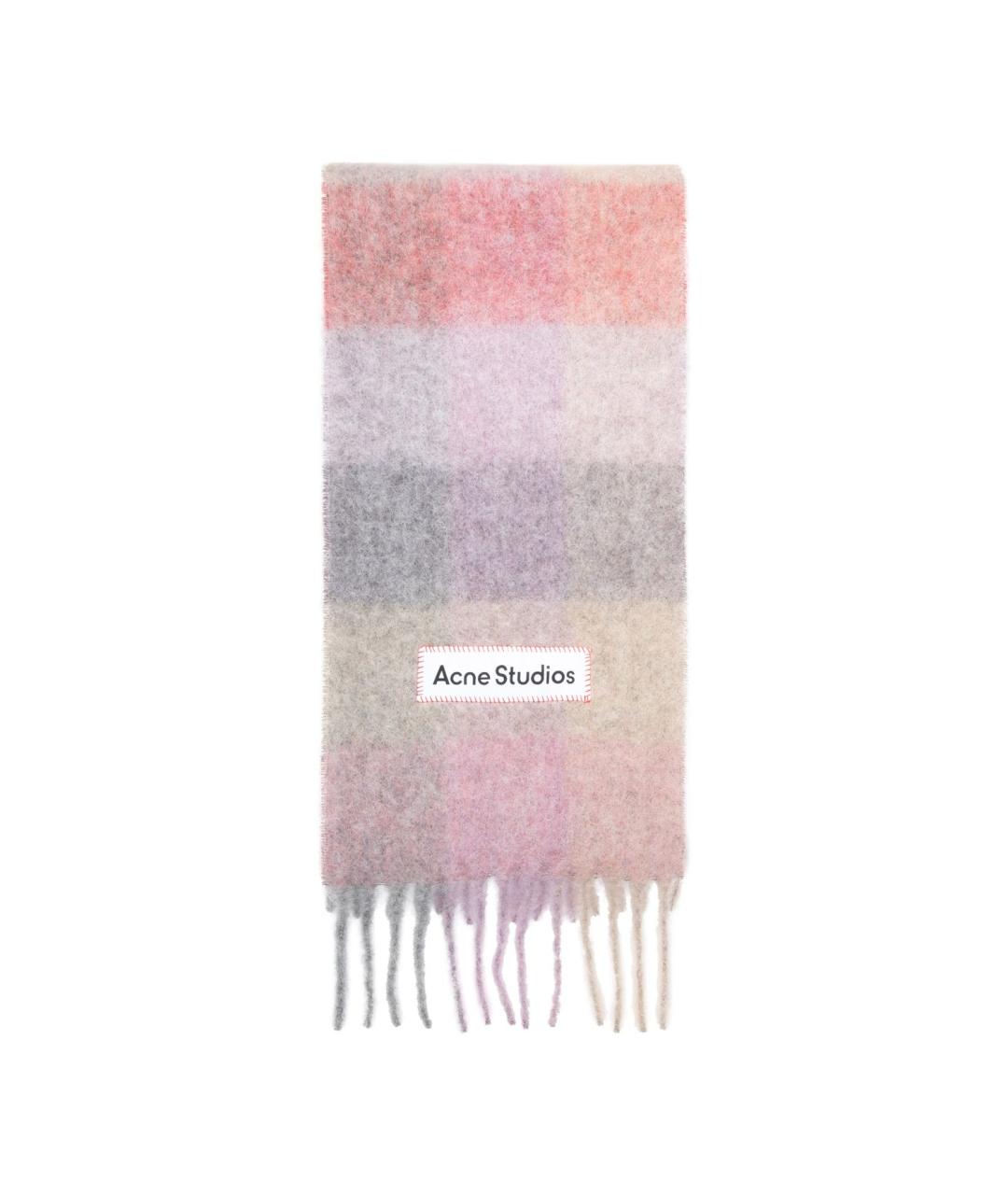 ACNE STUDIOS Розовый шерстяной шарф, фото 1