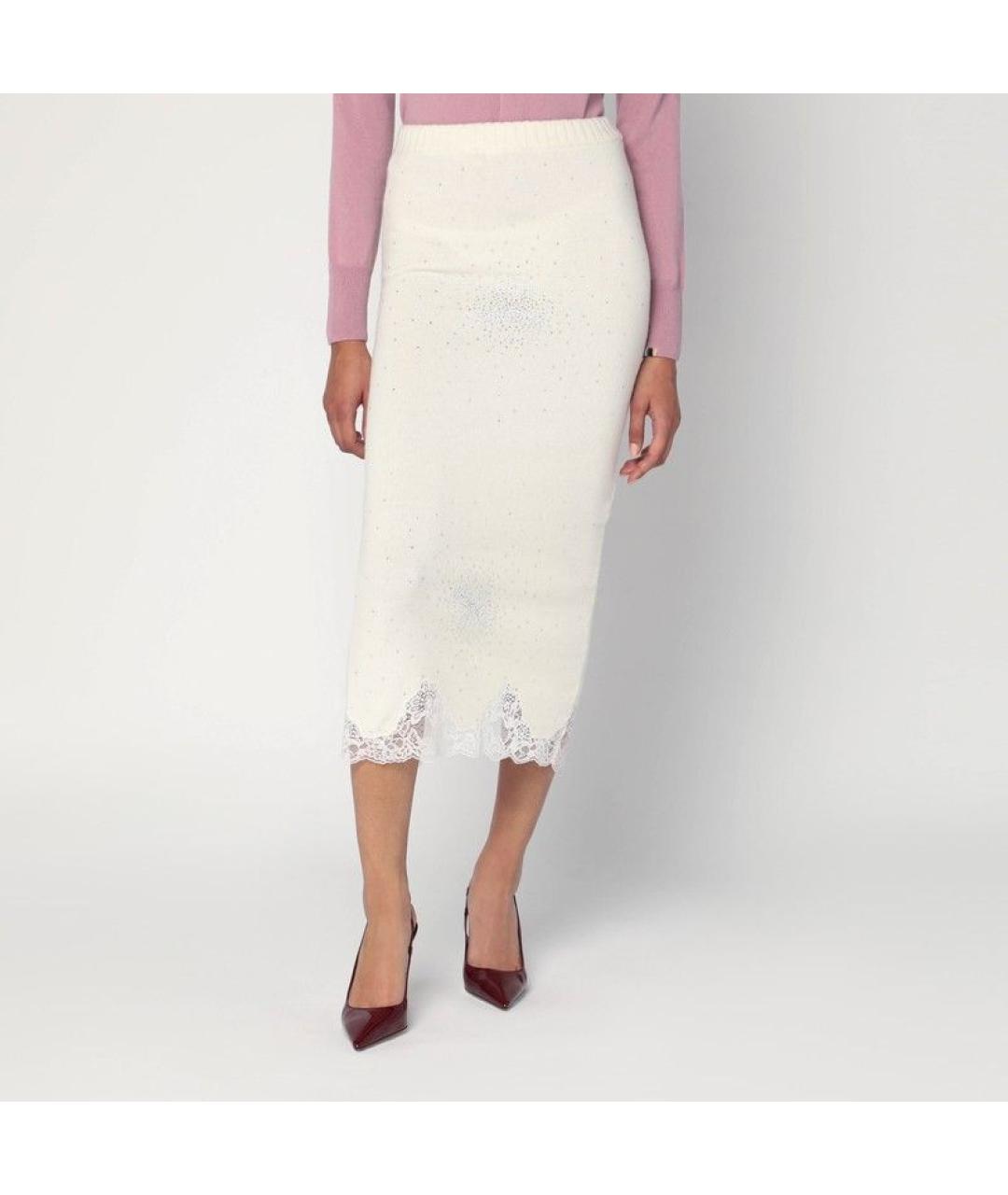 GIUSEPPE DI MORABITO Белая кашемировая юбка миди, фото 3