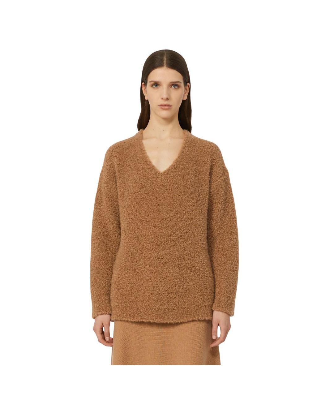 MAX MARA Бежевый шерстяной джемпер / свитер, фото 2