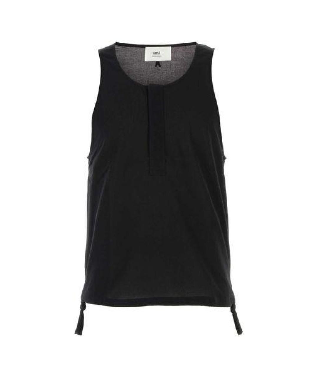 Ami Paris Черная хлопковая майка, фото 1