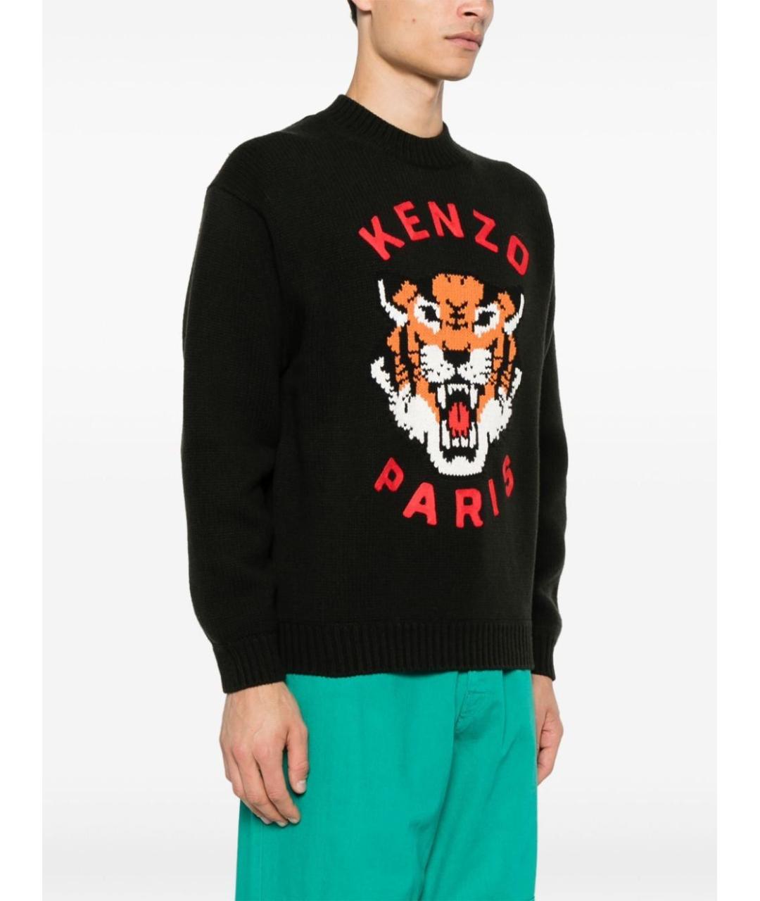 KENZO Черный шерстяной джемпер / свитер, фото 3