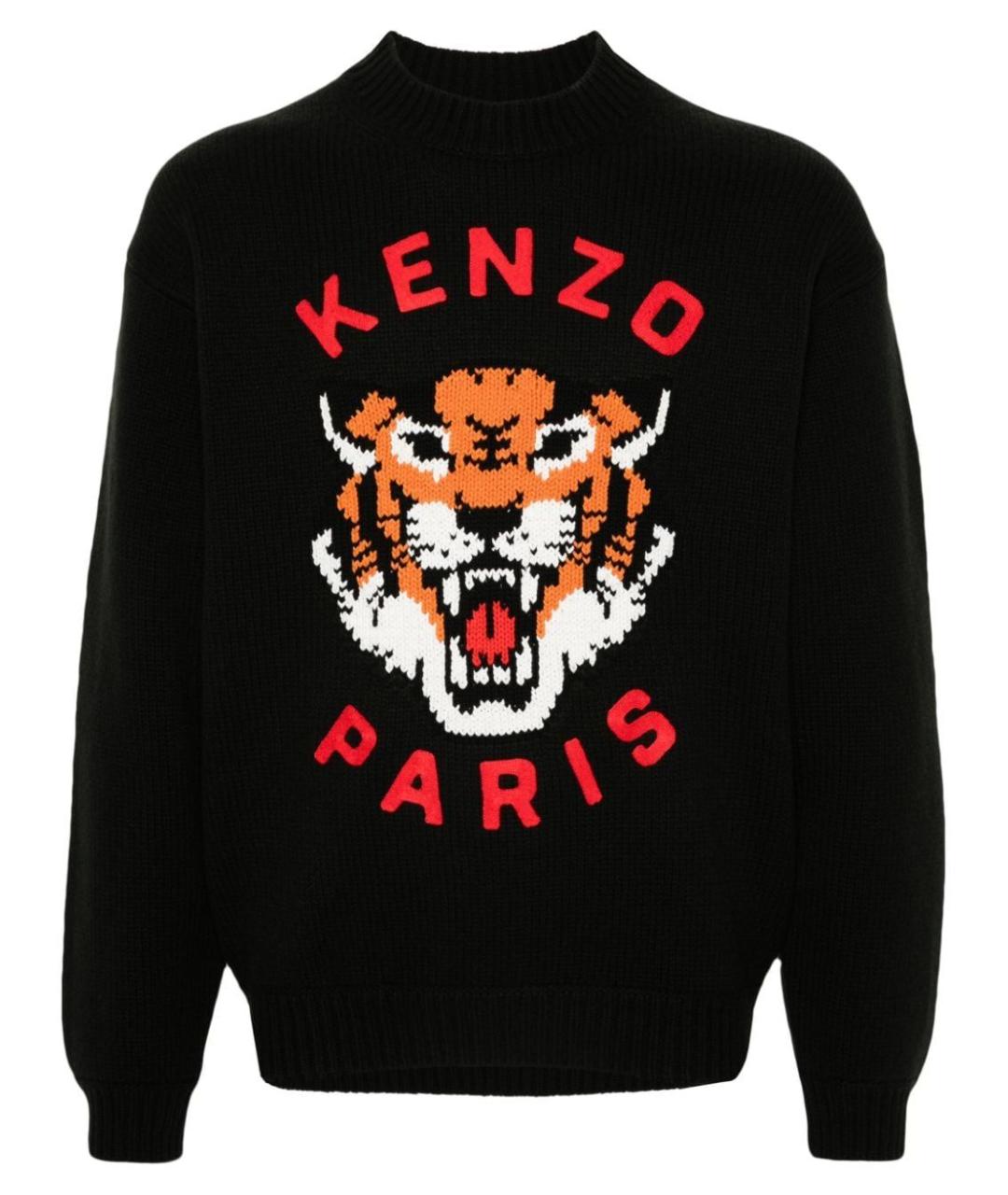 KENZO Черный шерстяной джемпер / свитер, фото 1