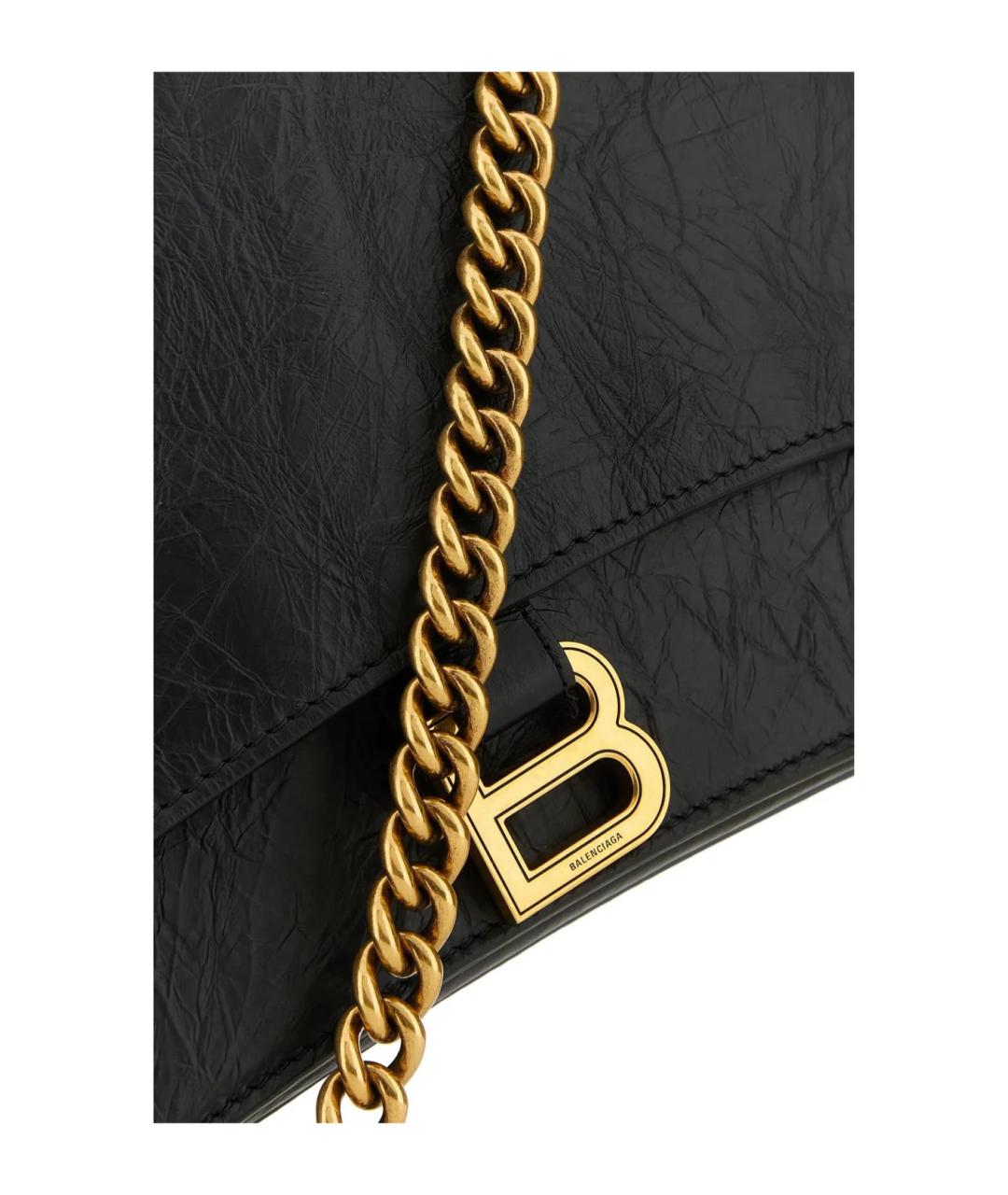 BALENCIAGA Черная кожаная сумка через плечо, фото 2