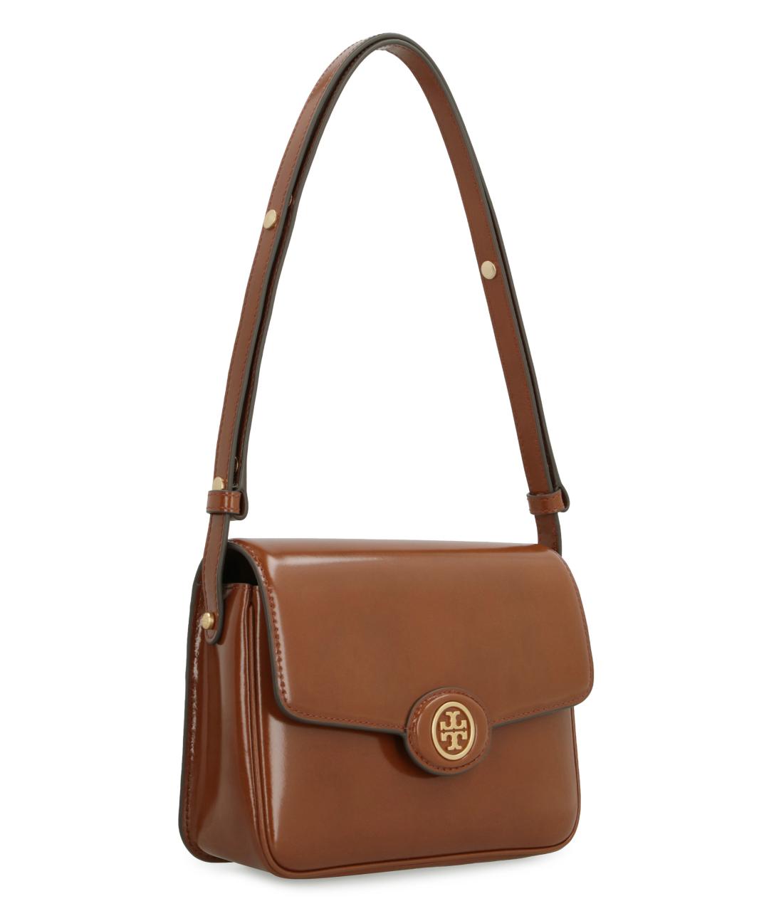 TORY BURCH Коричневая кожаная сумка через плечо, фото 2