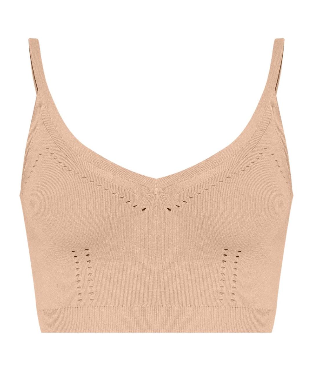 MAX MARA Бежевая вискозная майка, фото 1