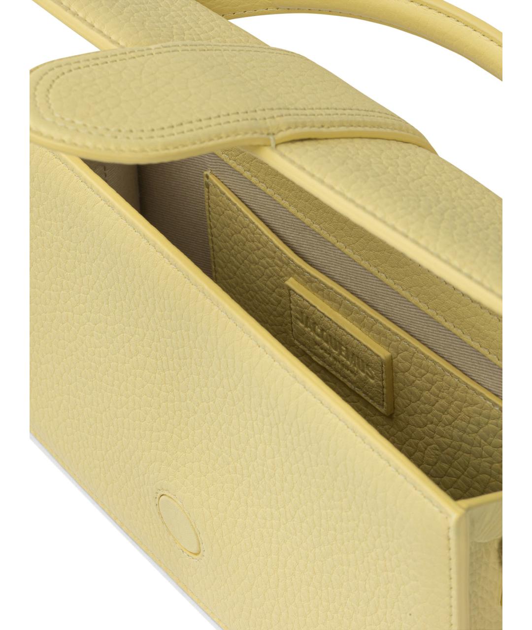 JACQUEMUS Желтая кожаная сумка через плечо, фото 5