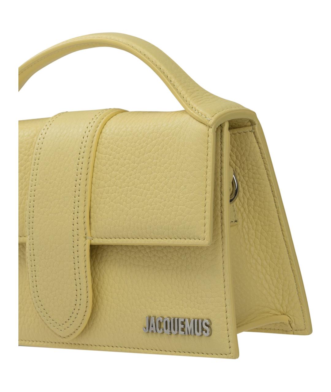 JACQUEMUS Желтая кожаная сумка через плечо, фото 4