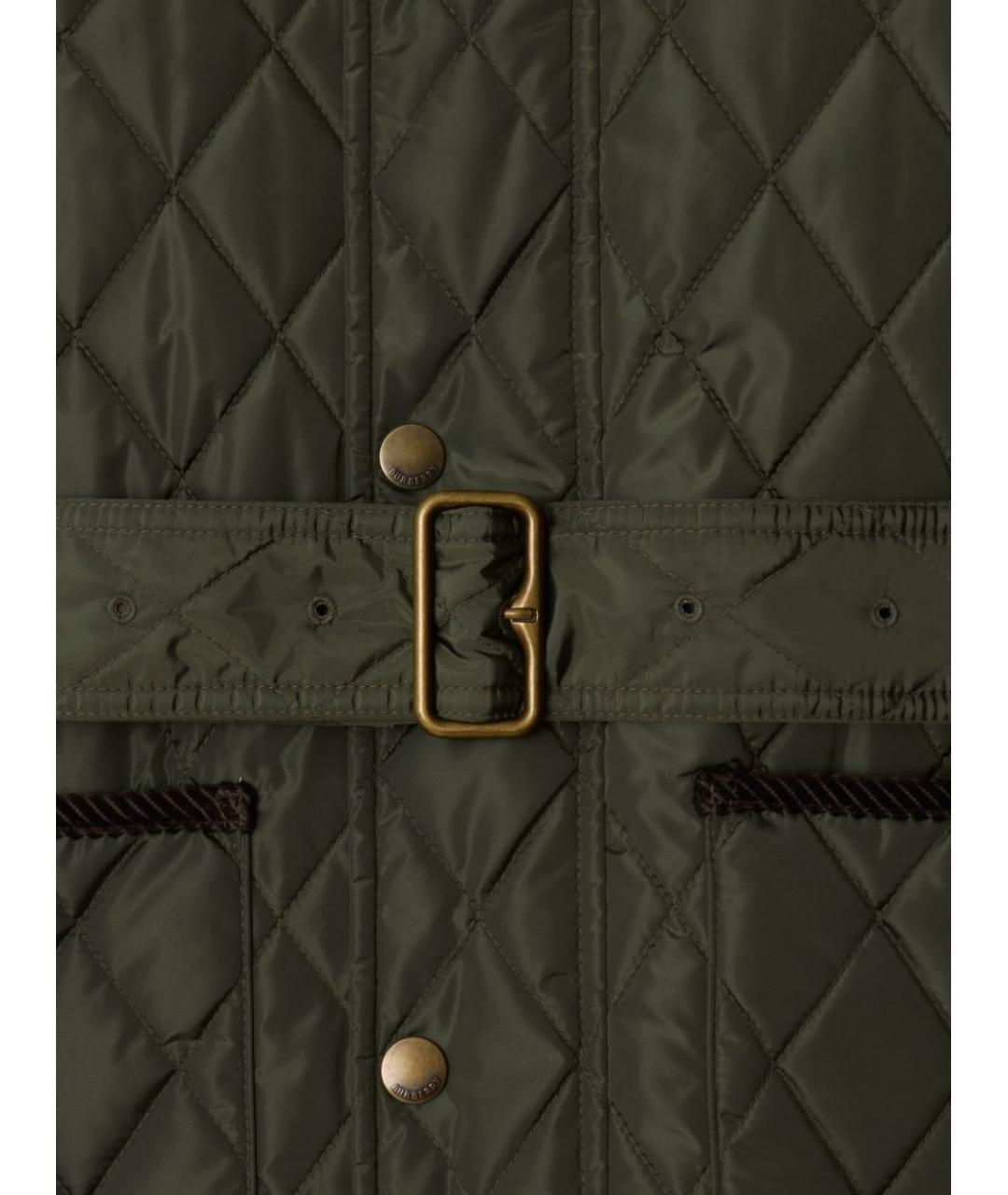 BURBERRY Зеленая полиамидовая куртка, фото 3