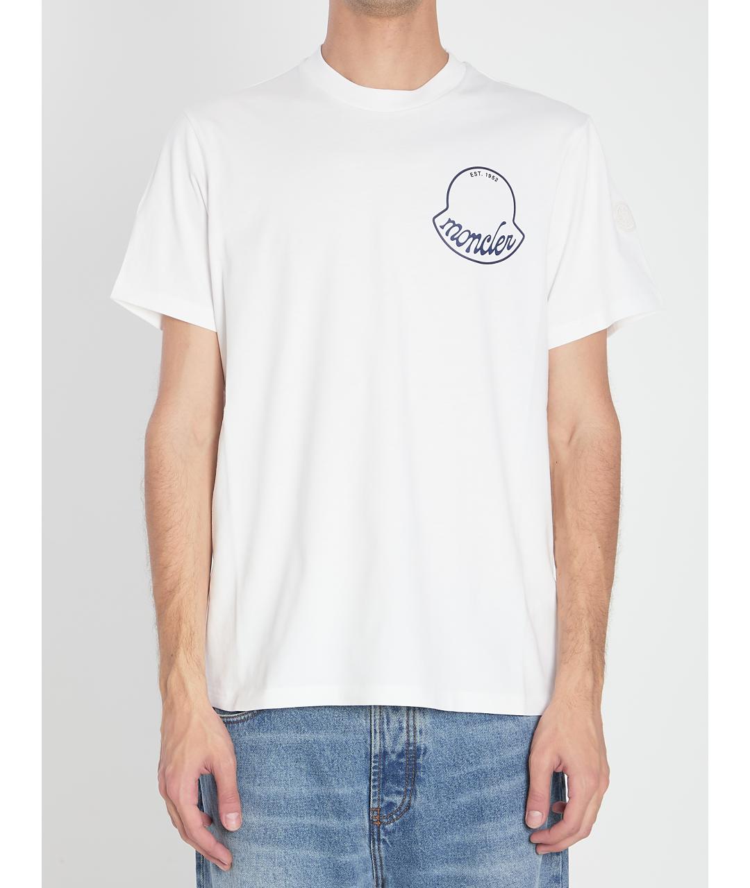 MONCLER Белая хлопковая футболка, фото 2