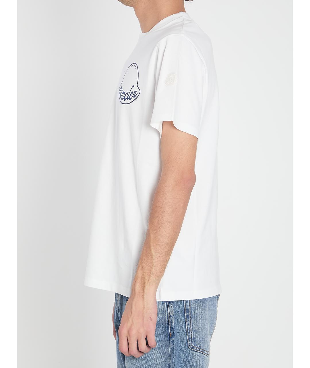 MONCLER Белая хлопковая футболка, фото 4
