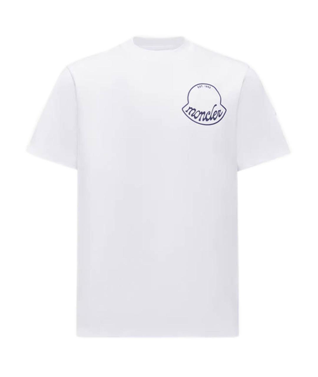 MONCLER Белая хлопковая футболка, фото 1