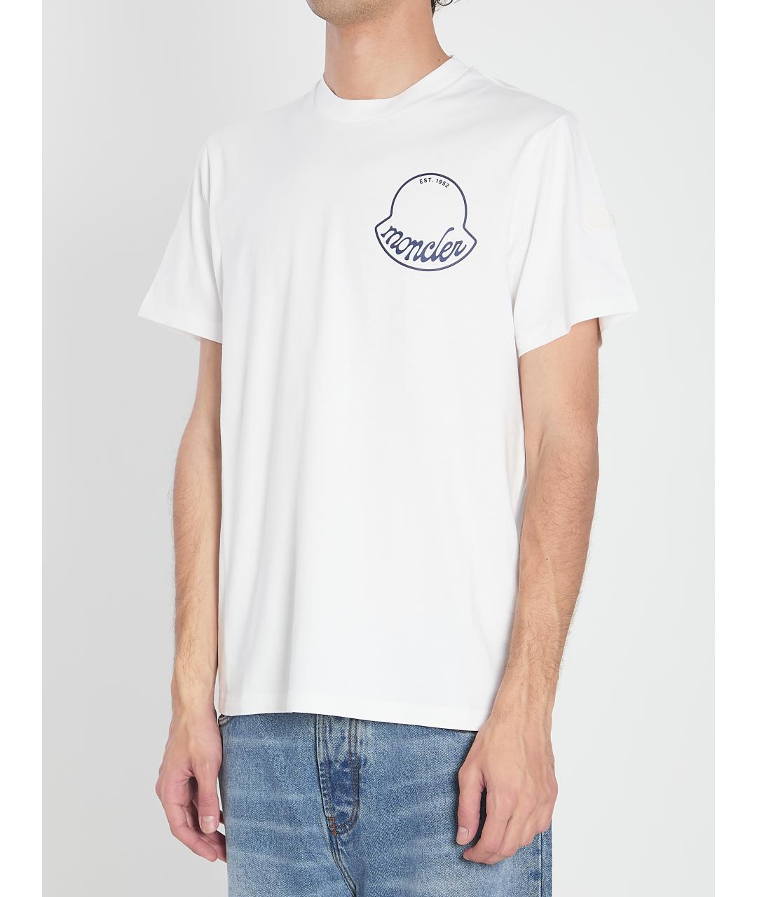 MONCLER Белая хлопковая футболка, фото 3