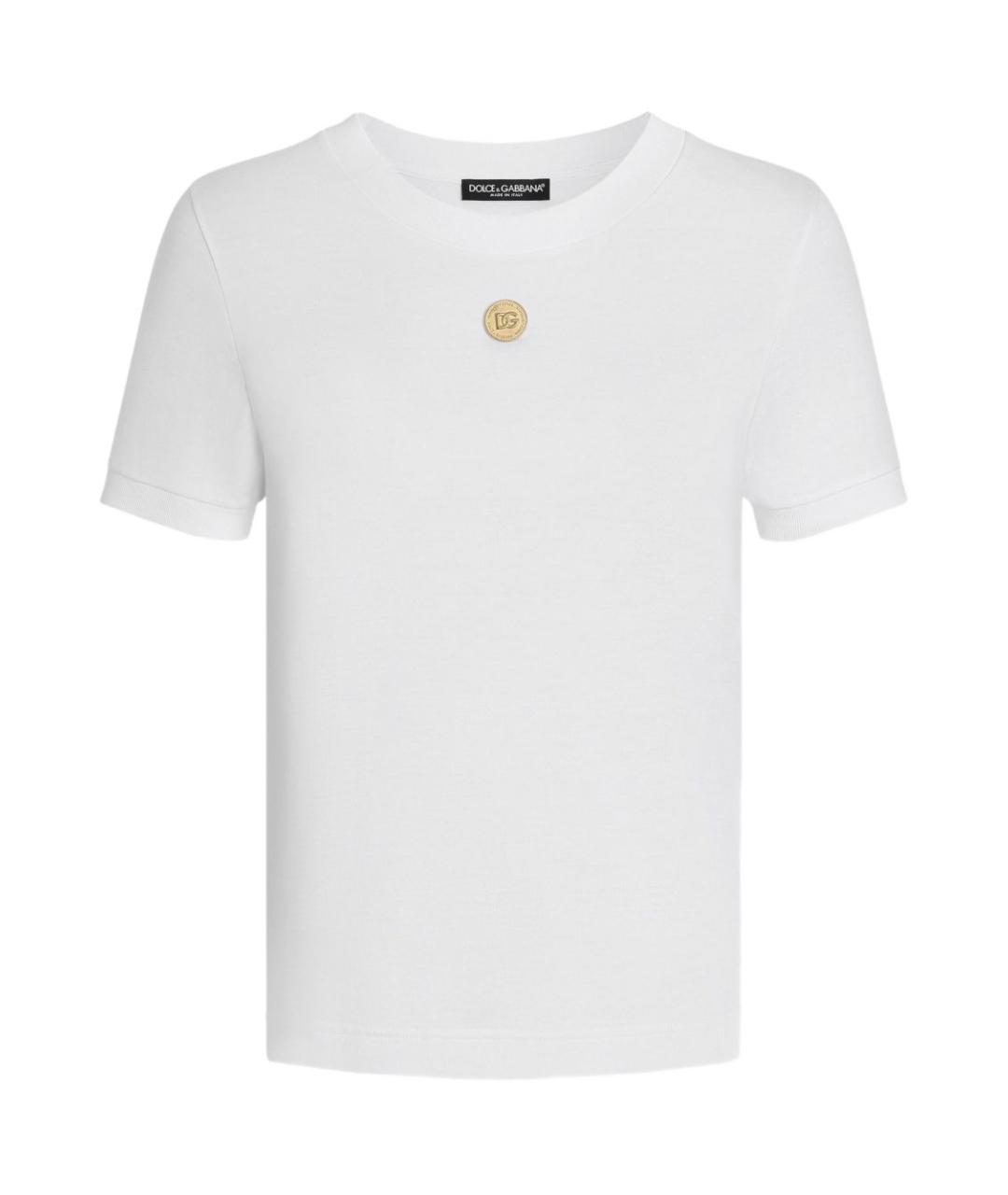 DOLCE&GABBANA Белая хлопковая футболка, фото 1