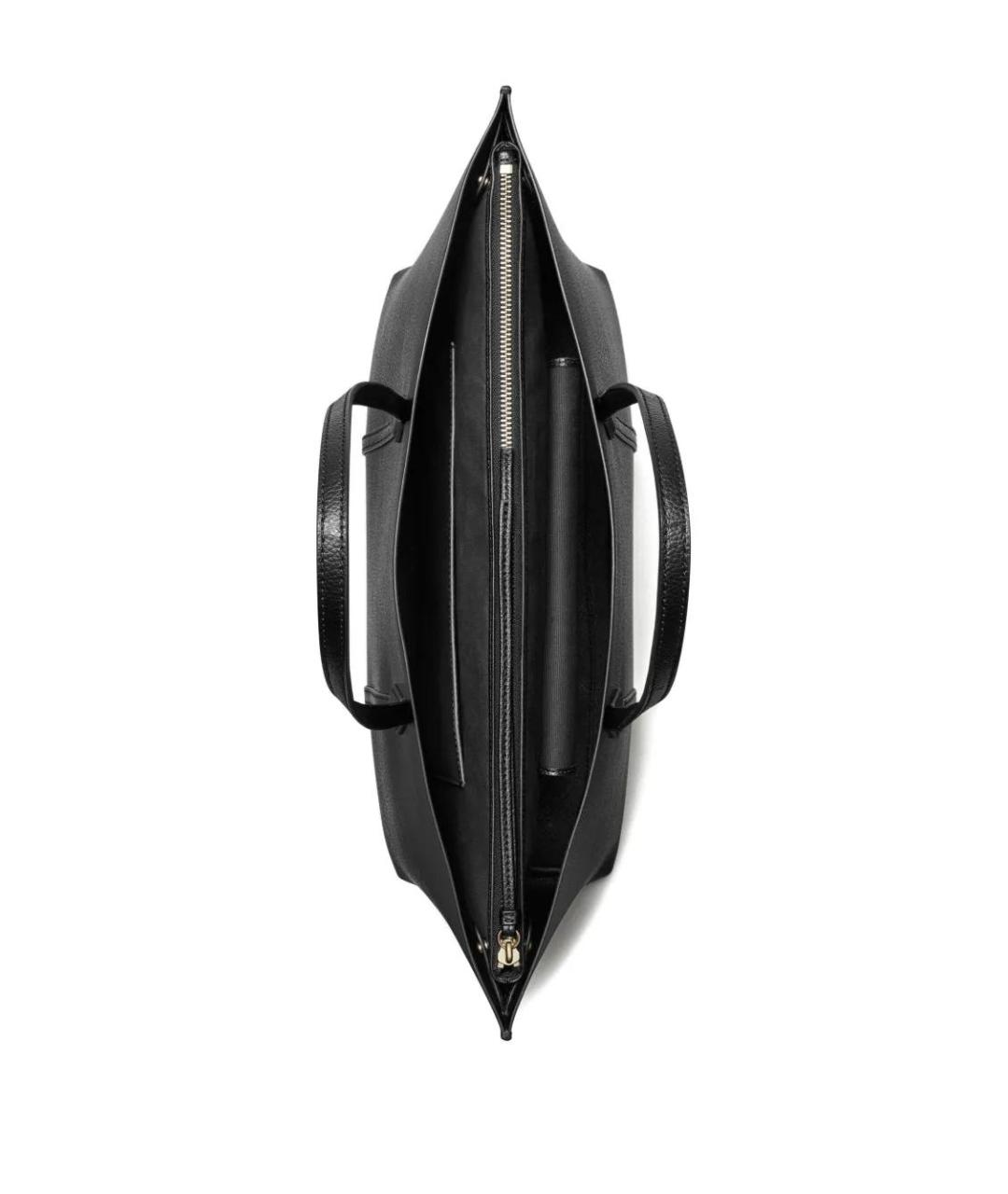 TORY BURCH Черная кожаная сумка тоут, фото 5