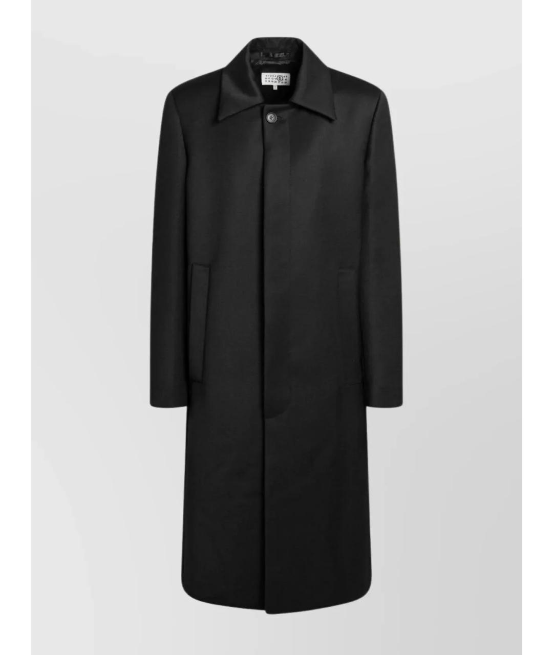 MM6 MAISON MARGIELA Черное шерстяное пальто, фото 4