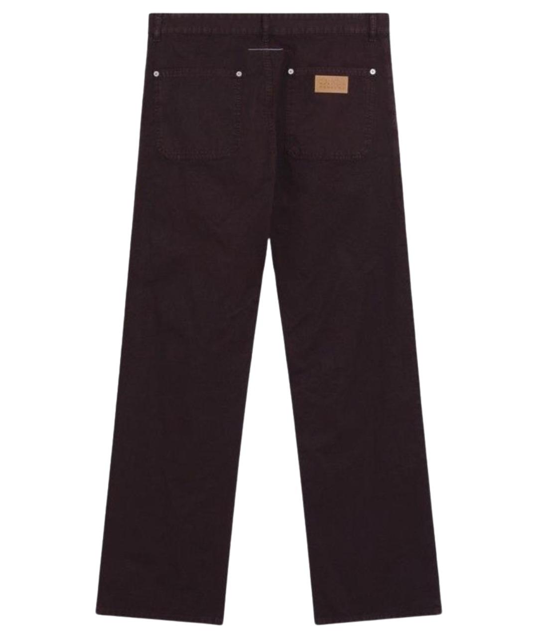 MM6 MAISON MARGIELA Бордовые хлопковые повседневные брюки, фото 2