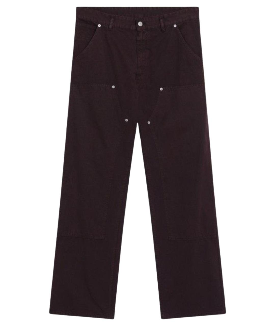 MM6 MAISON MARGIELA Бордовые хлопковые повседневные брюки, фото 1