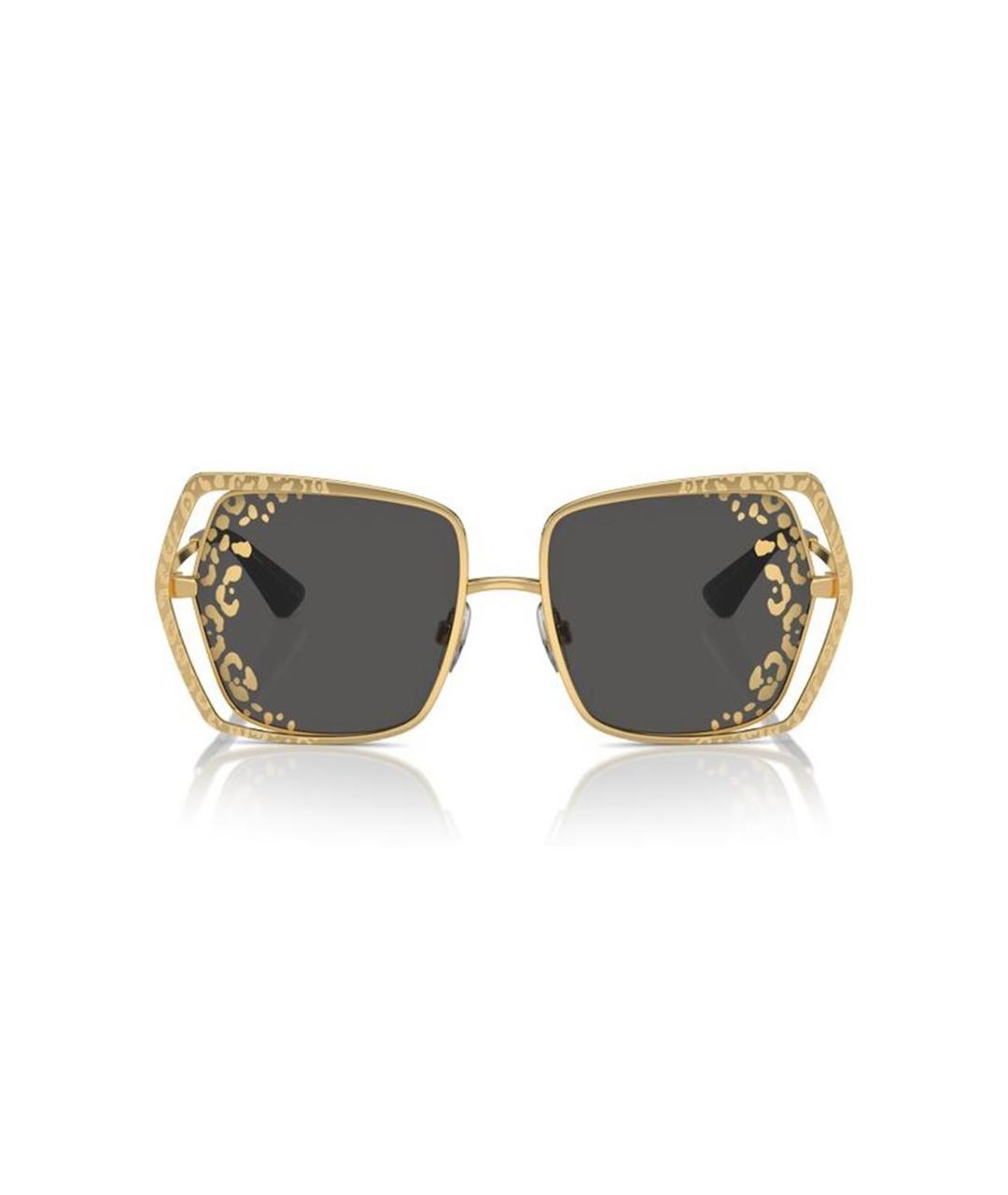DOLCE&GABBANA Золотые металлические солнцезащитные очки, фото 2