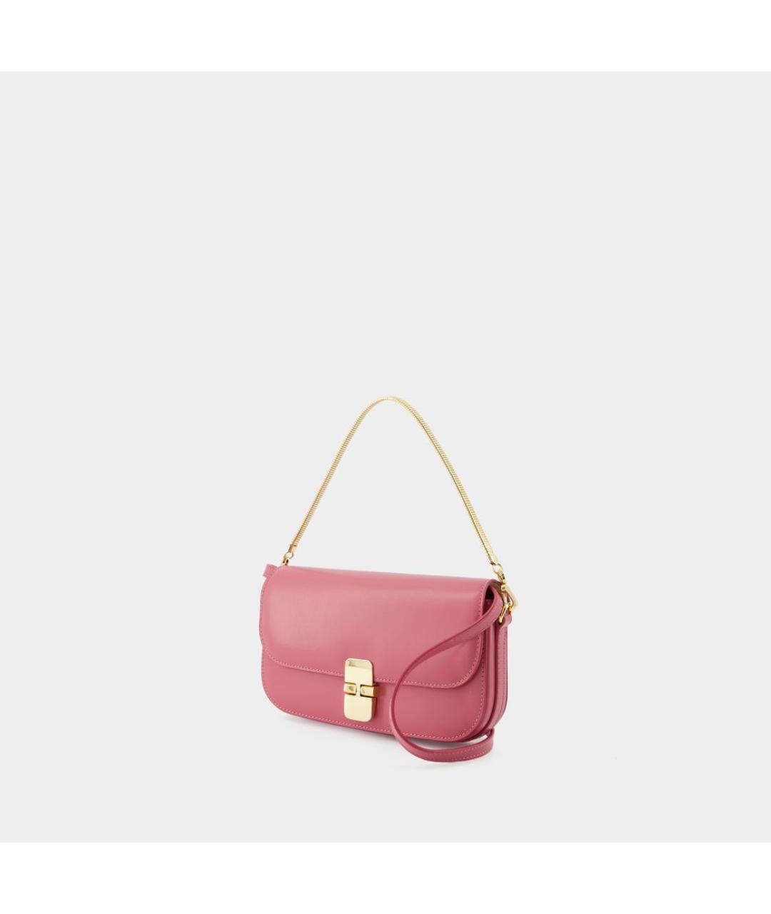 A.P.C. Розовая кожаная сумка через плечо, фото 2