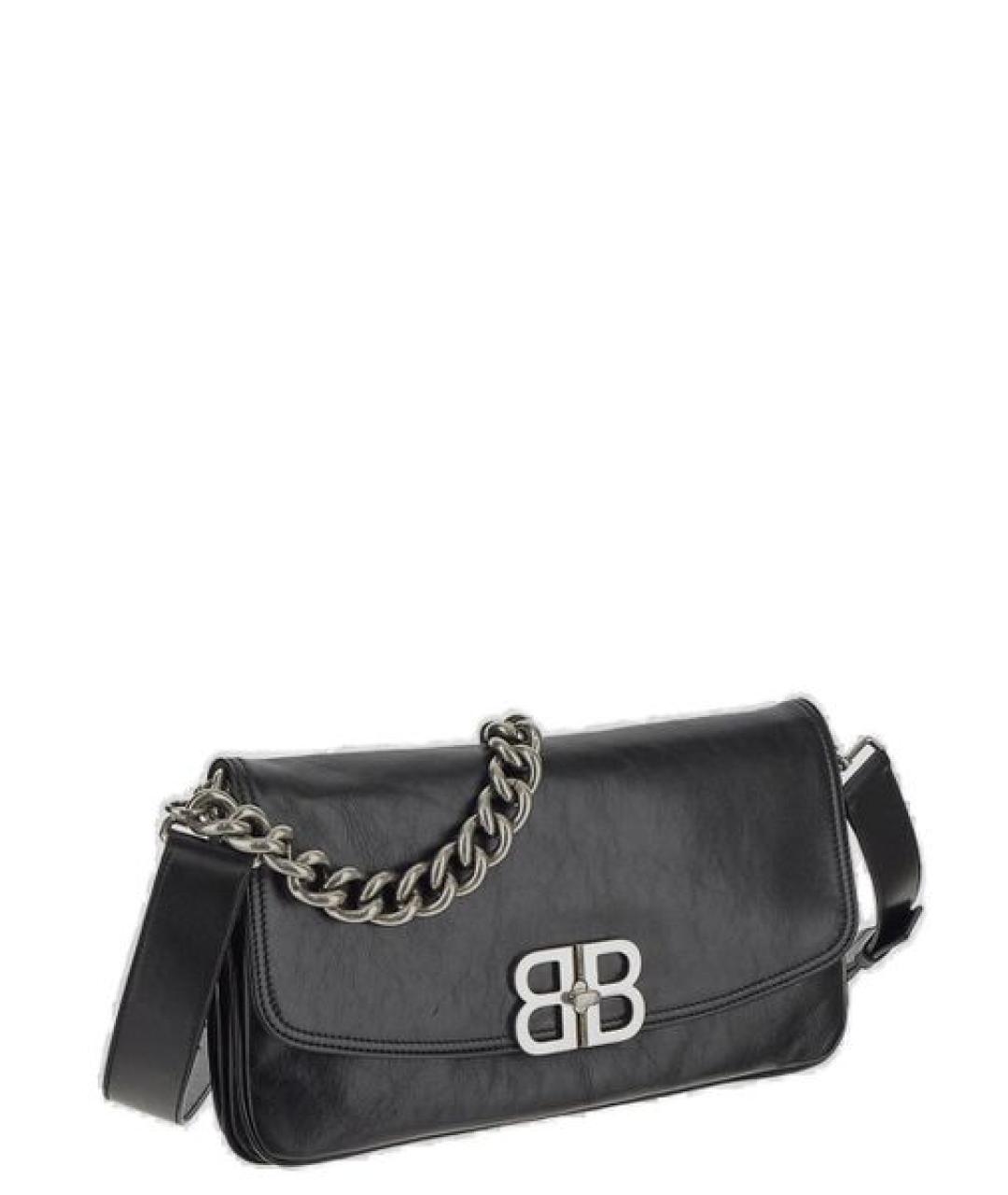 BALENCIAGA Черная кожаная сумка через плечо, фото 3