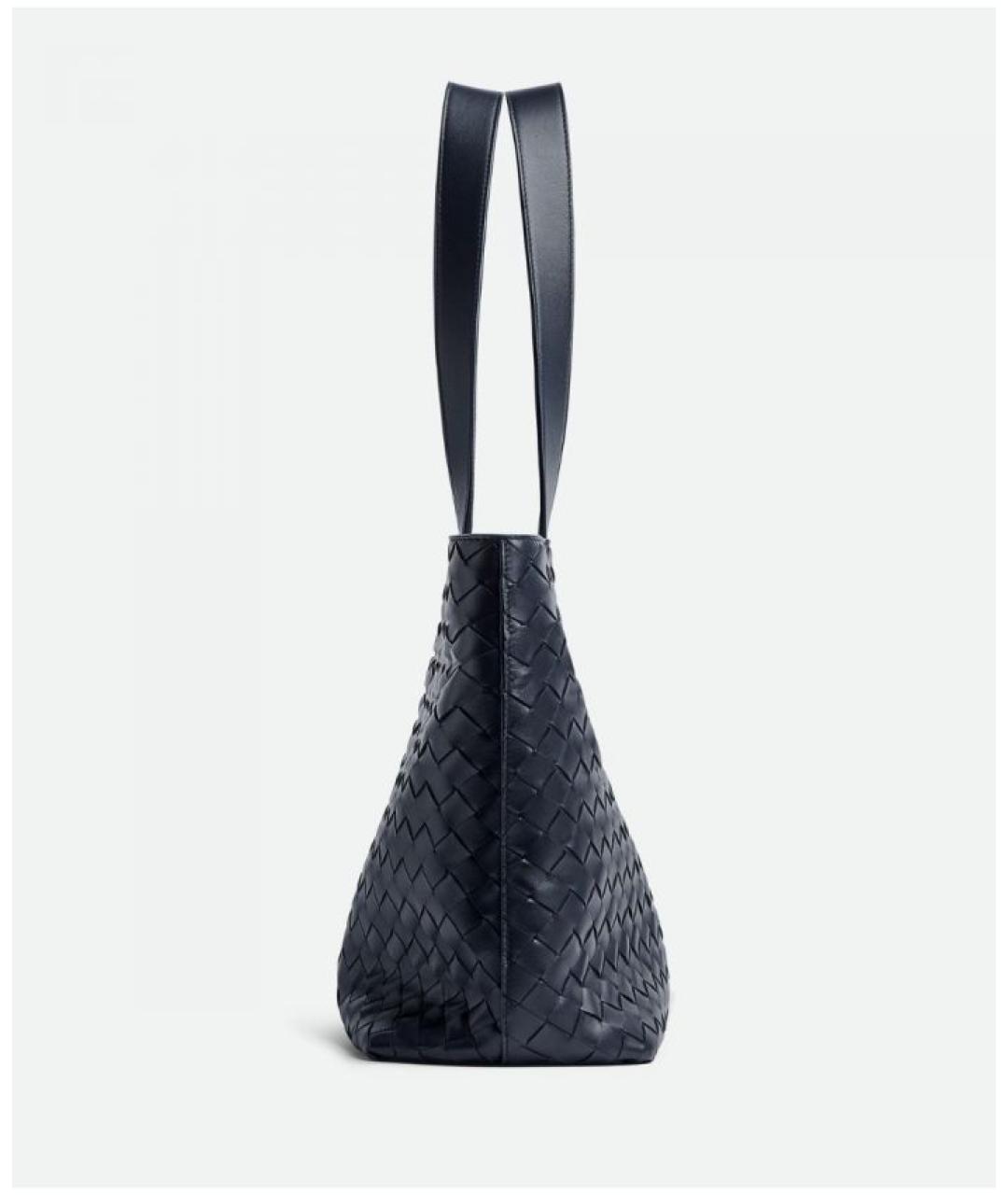 BOTTEGA VENETA Черная кожаная сумка тоут, фото 4