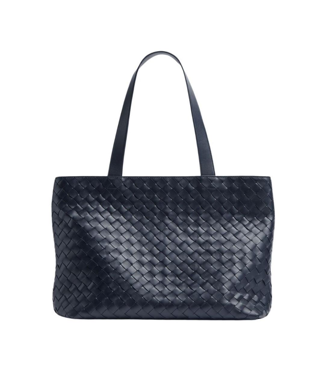 BOTTEGA VENETA Черная кожаная сумка тоут, фото 5