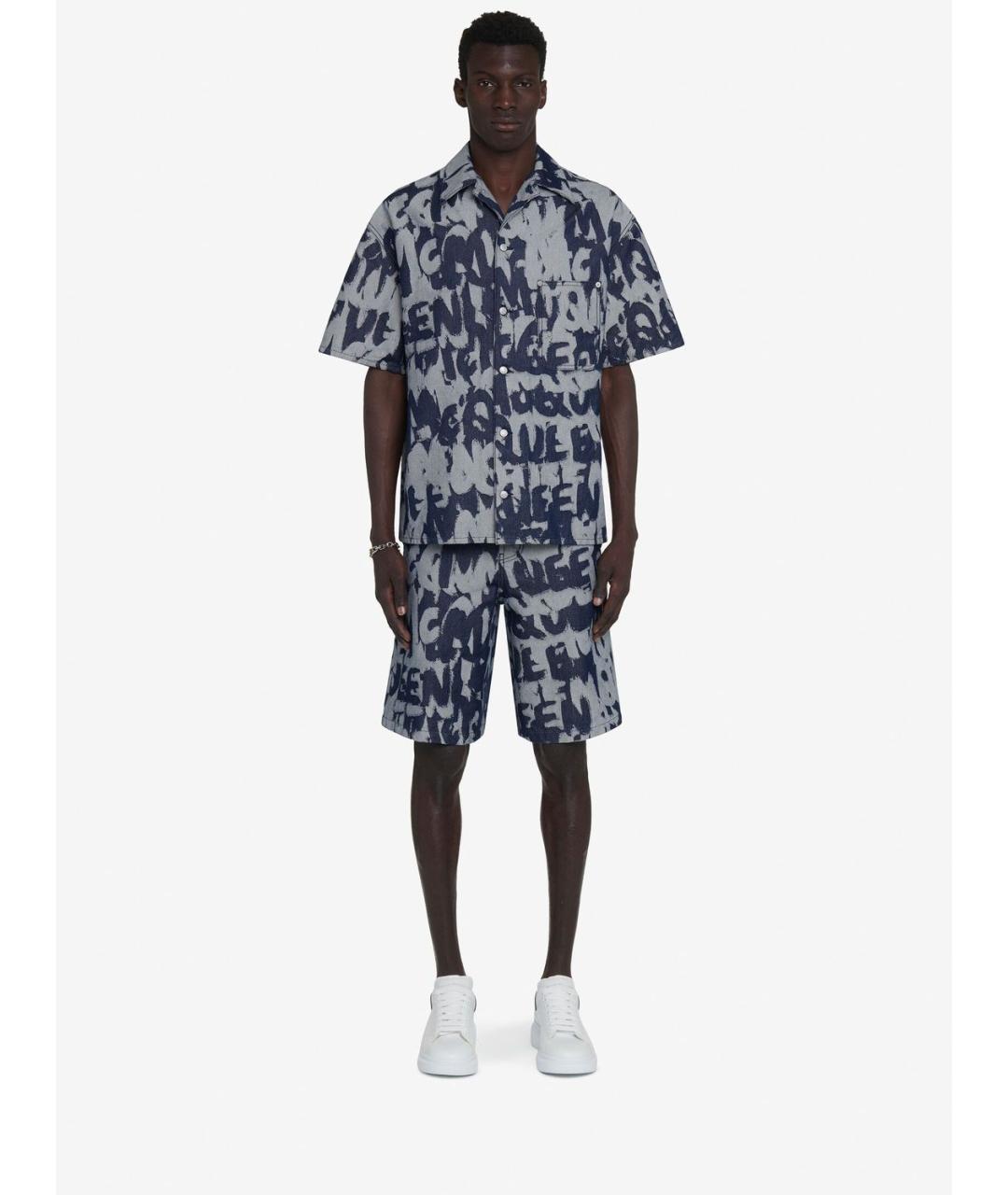ALEXANDER MCQUEEN Синие хлопковые шорты, фото 2