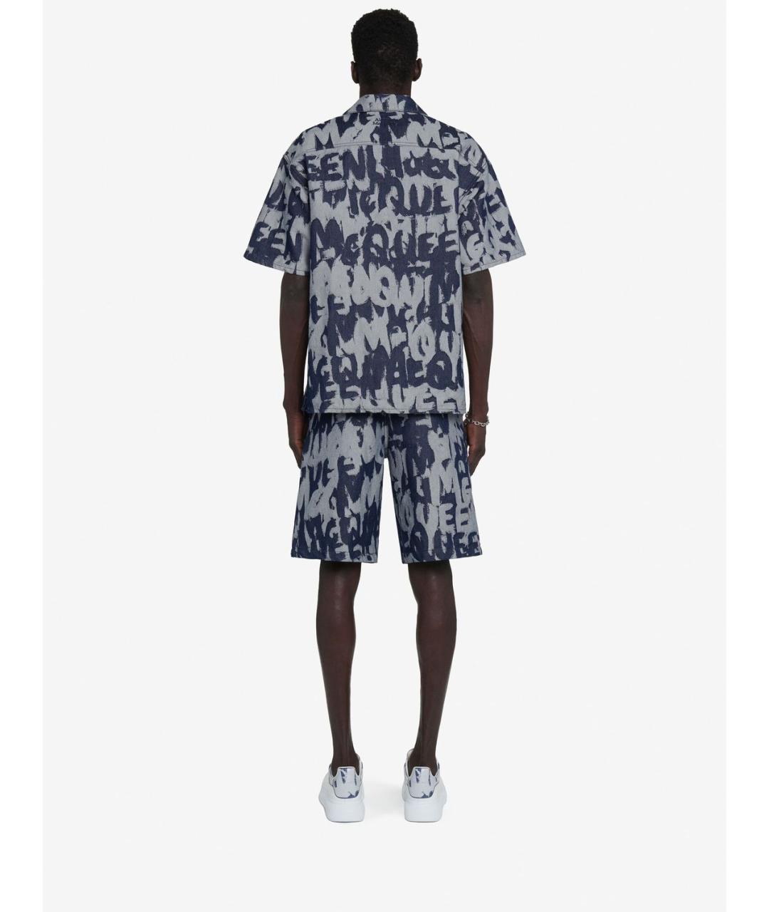 ALEXANDER MCQUEEN Синие хлопковые шорты, фото 4