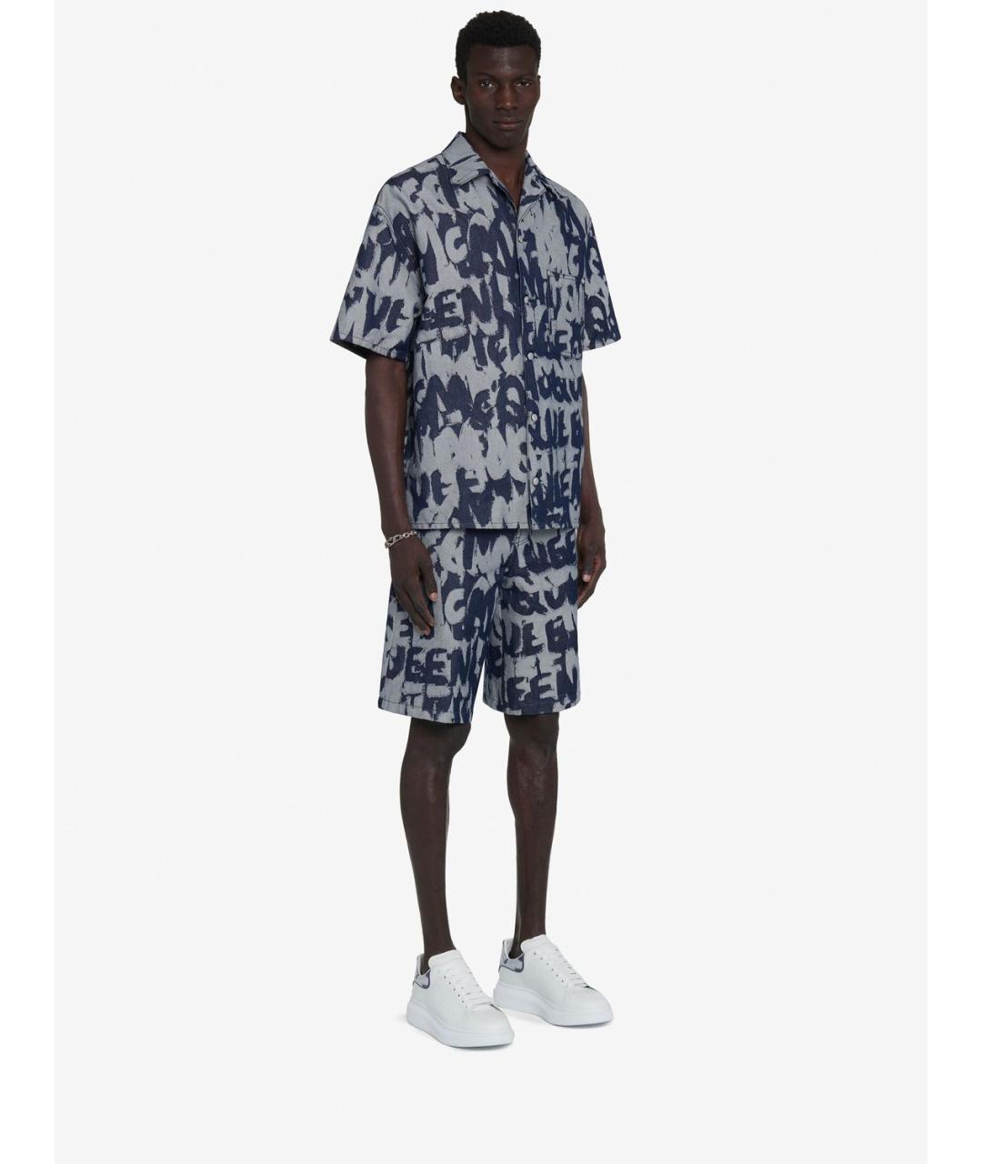 ALEXANDER MCQUEEN Синие хлопковые шорты, фото 3