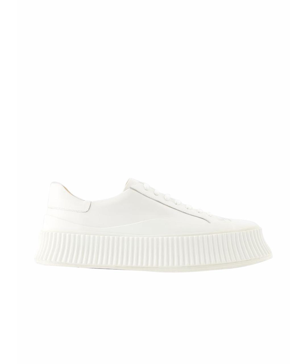 JIL SANDER Белые кожаные низкие кроссовки / кеды, фото 1