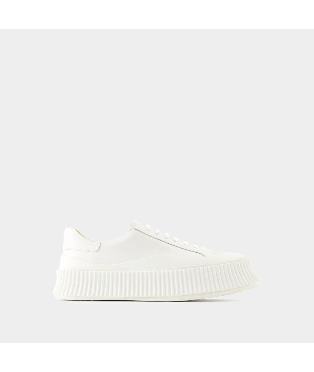 JIL SANDER Белые кожаные низкие кроссовки / кеды, фото 5