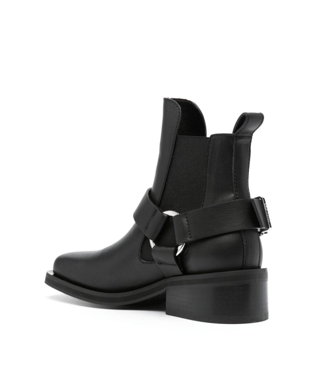 GANNI Черные кожаные ботинки, фото 3