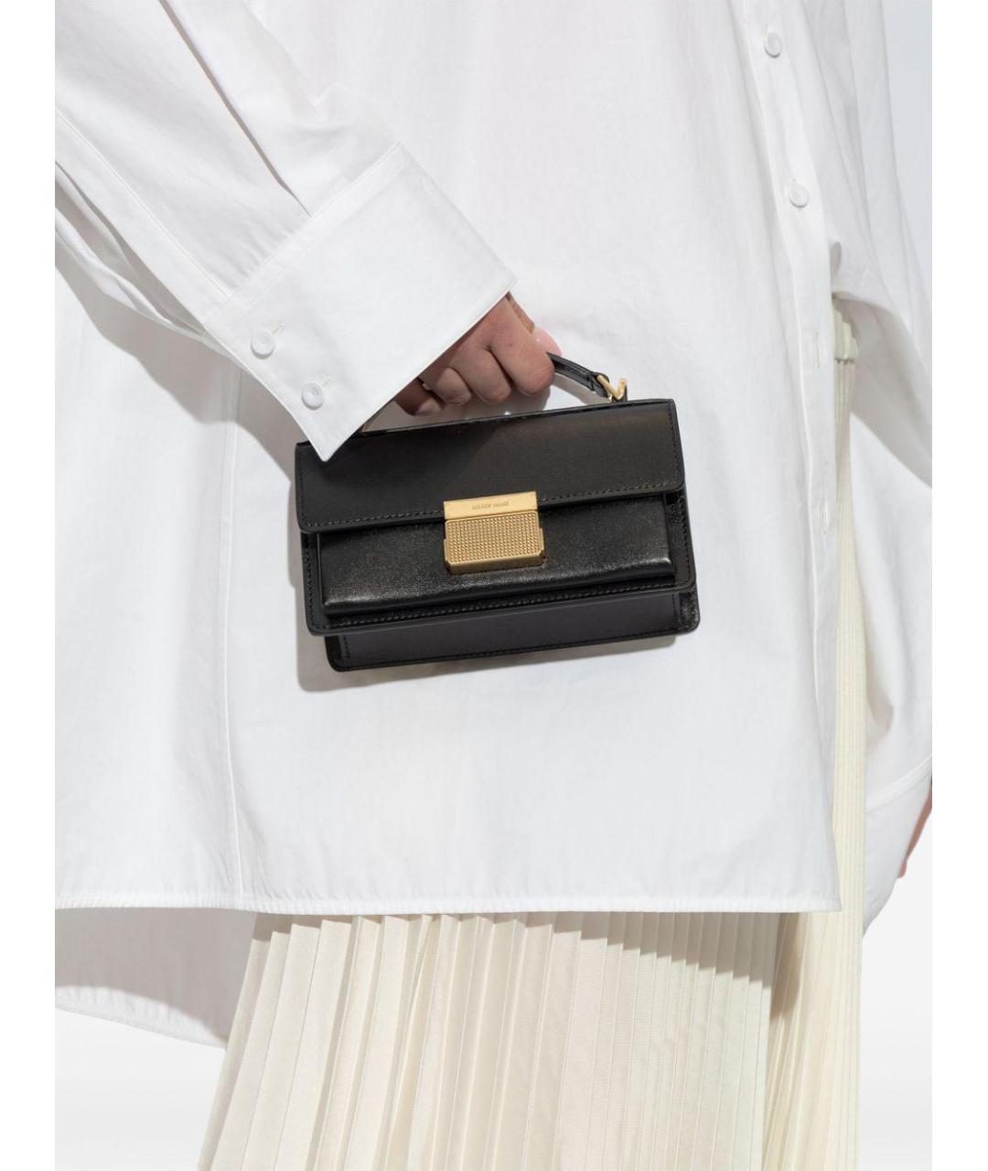 GOLDEN GOOSE DELUXE BRAND Черная кожаная сумка с короткими ручками, фото 2