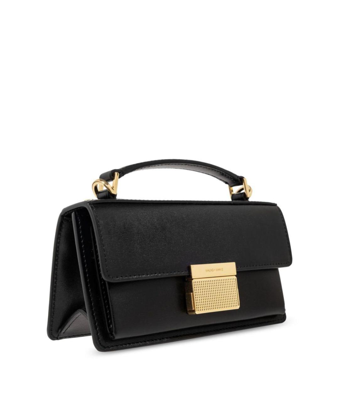 GOLDEN GOOSE DELUXE BRAND Черная кожаная сумка с короткими ручками, фото 4