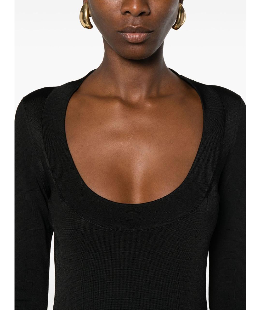 SAINT LAURENT Черное вискозное повседневное платье, фото 3