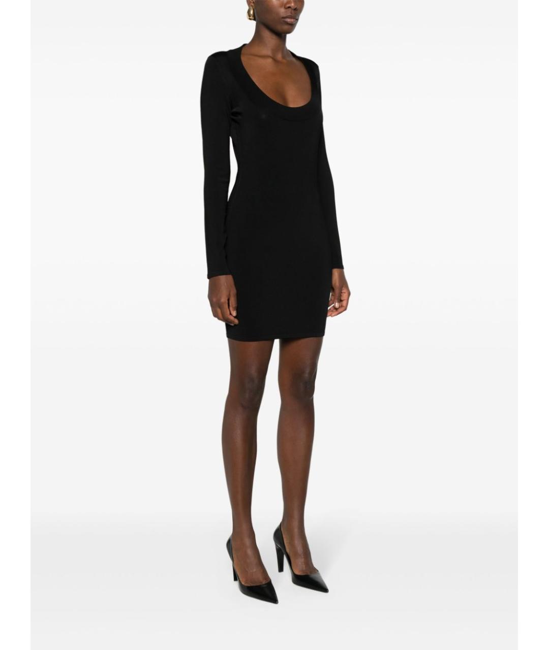 SAINT LAURENT Черное вискозное повседневное платье, фото 5