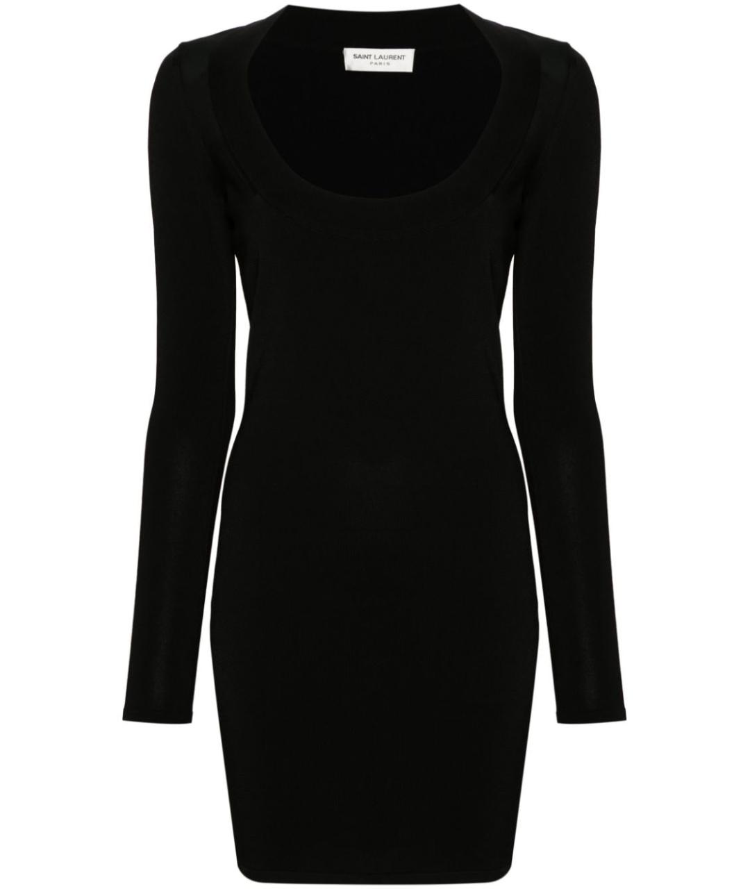 SAINT LAURENT Черное вискозное повседневное платье, фото 1