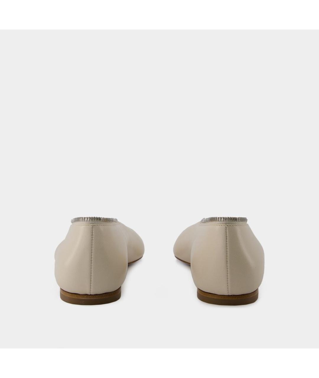 BURBERRY Белые кожаные балетки, фото 3