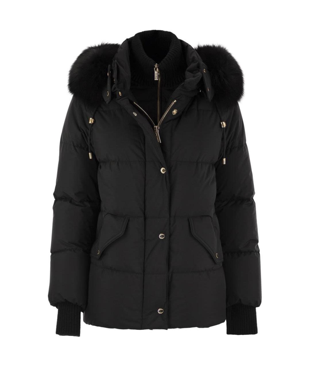 MOORER Черная полиэстеровая куртка, фото 1