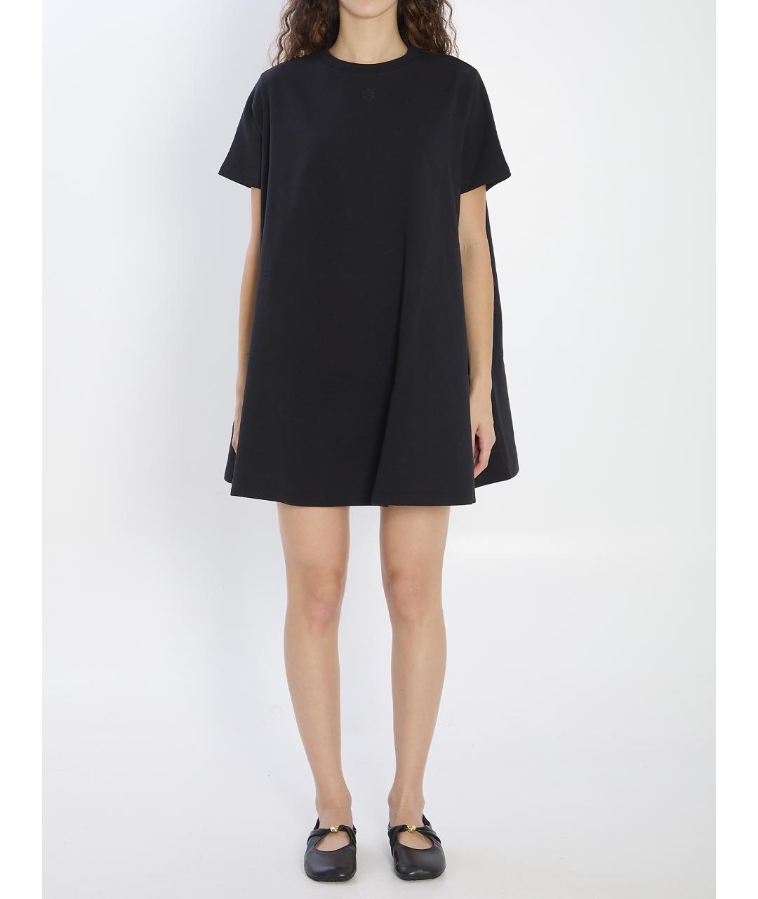 LOEWE Черное хлопковое повседневное платье, фото 2