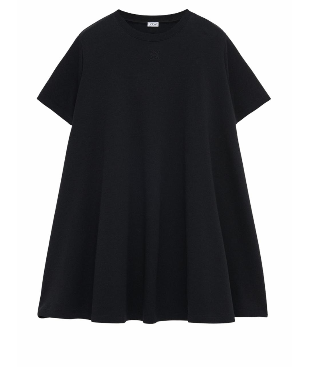 LOEWE Черное хлопковое повседневное платье, фото 1
