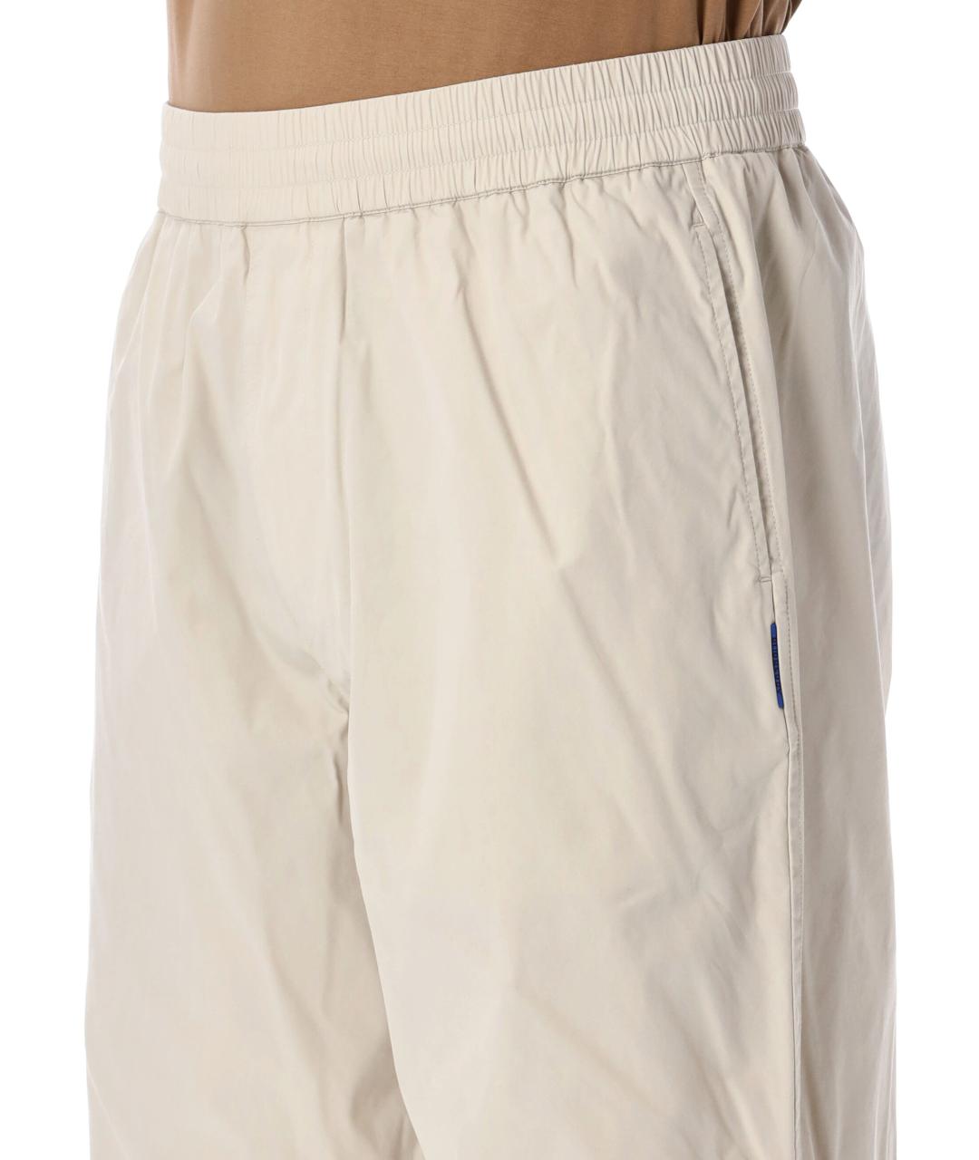 BURBERRY Бежевые хлопковые повседневные брюки, фото 4