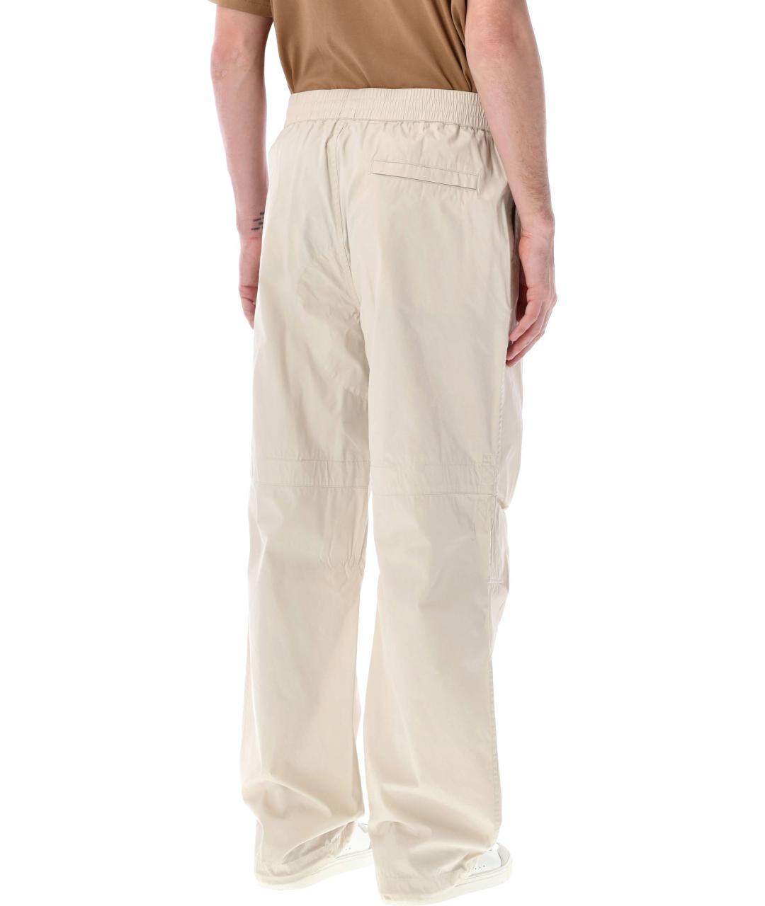 BURBERRY Бежевые хлопковые повседневные брюки, фото 3