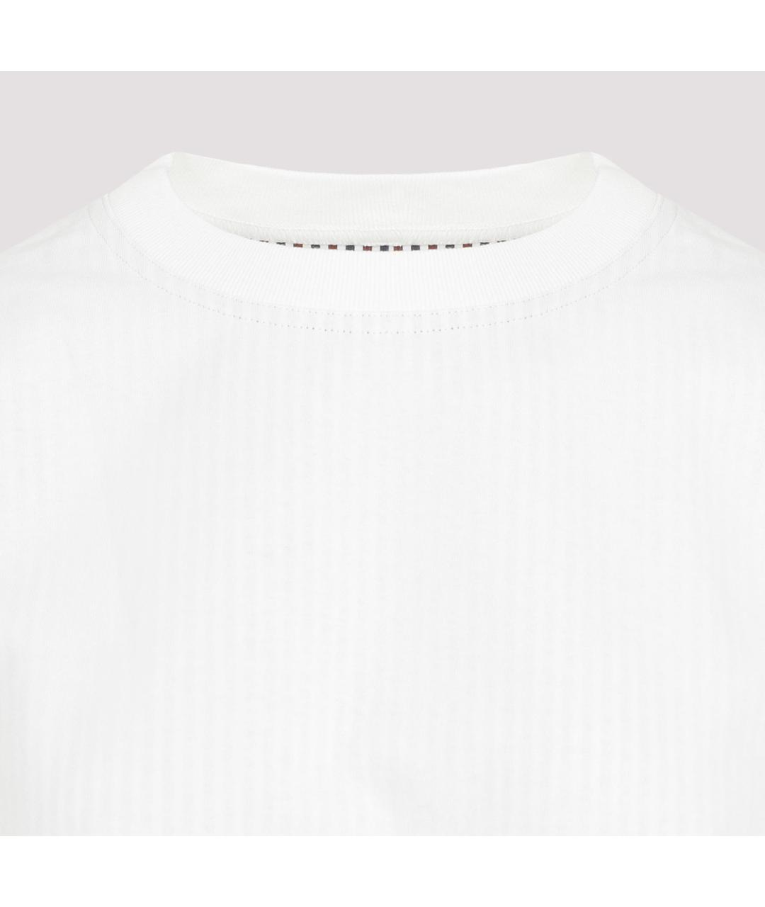 BOTTEGA VENETA Белая хлопковая футболка, фото 3