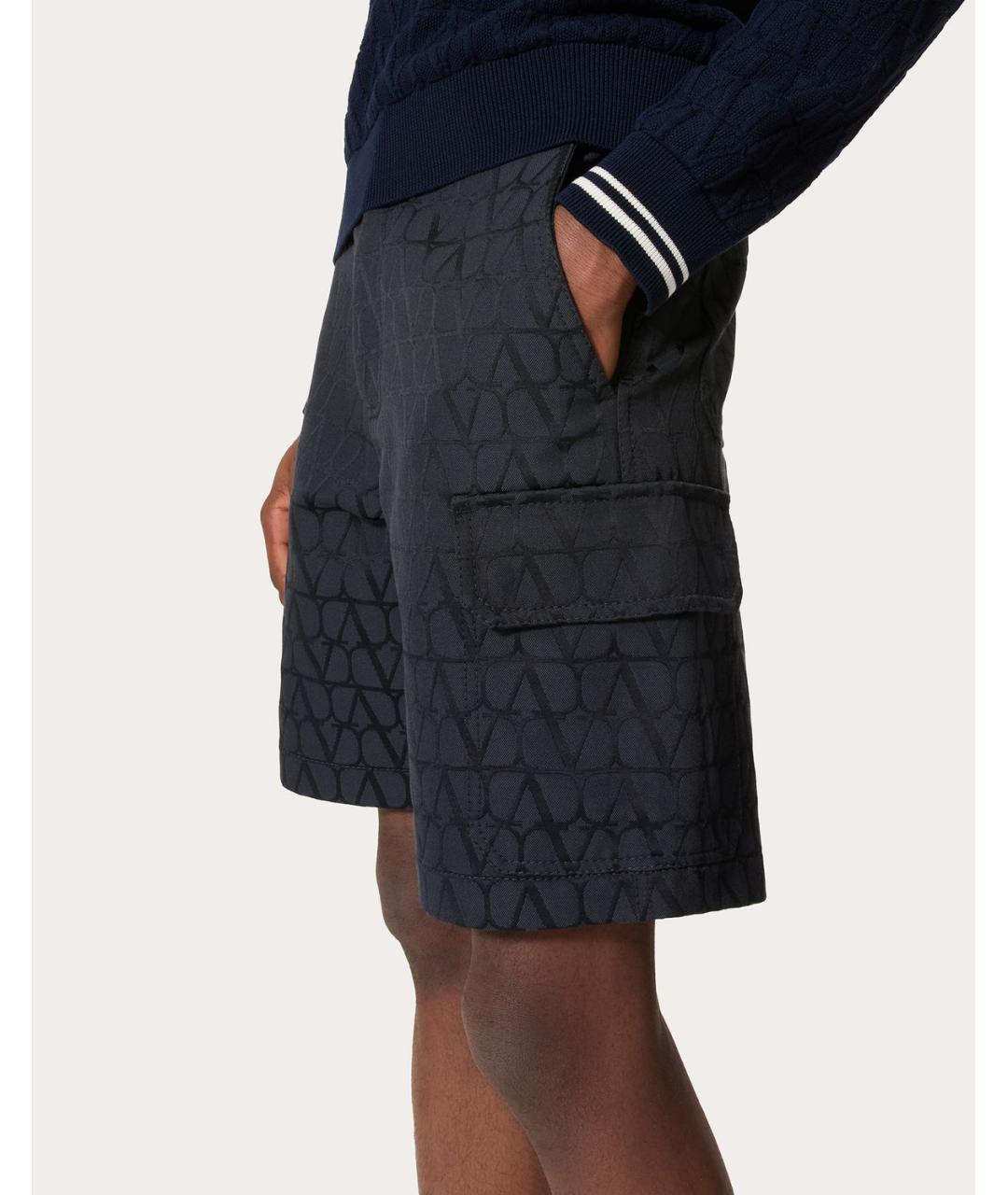 VALENTINO Синие хлопковые шорты, фото 4