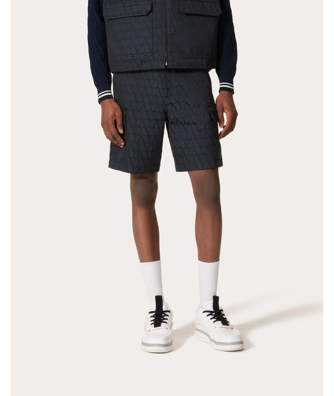 VALENTINO Синие хлопковые шорты, фото 2