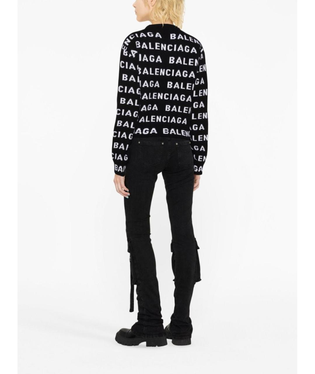 BALENCIAGA Черный шерстяной джемпер / свитер, фото 2