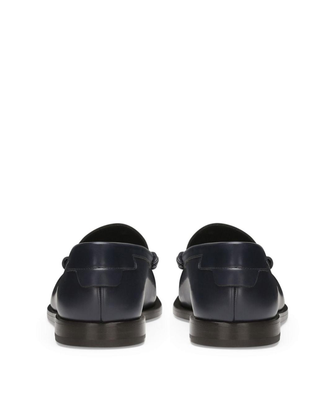 DOLCE&GABBANA Синие кожаные лоферы, фото 3