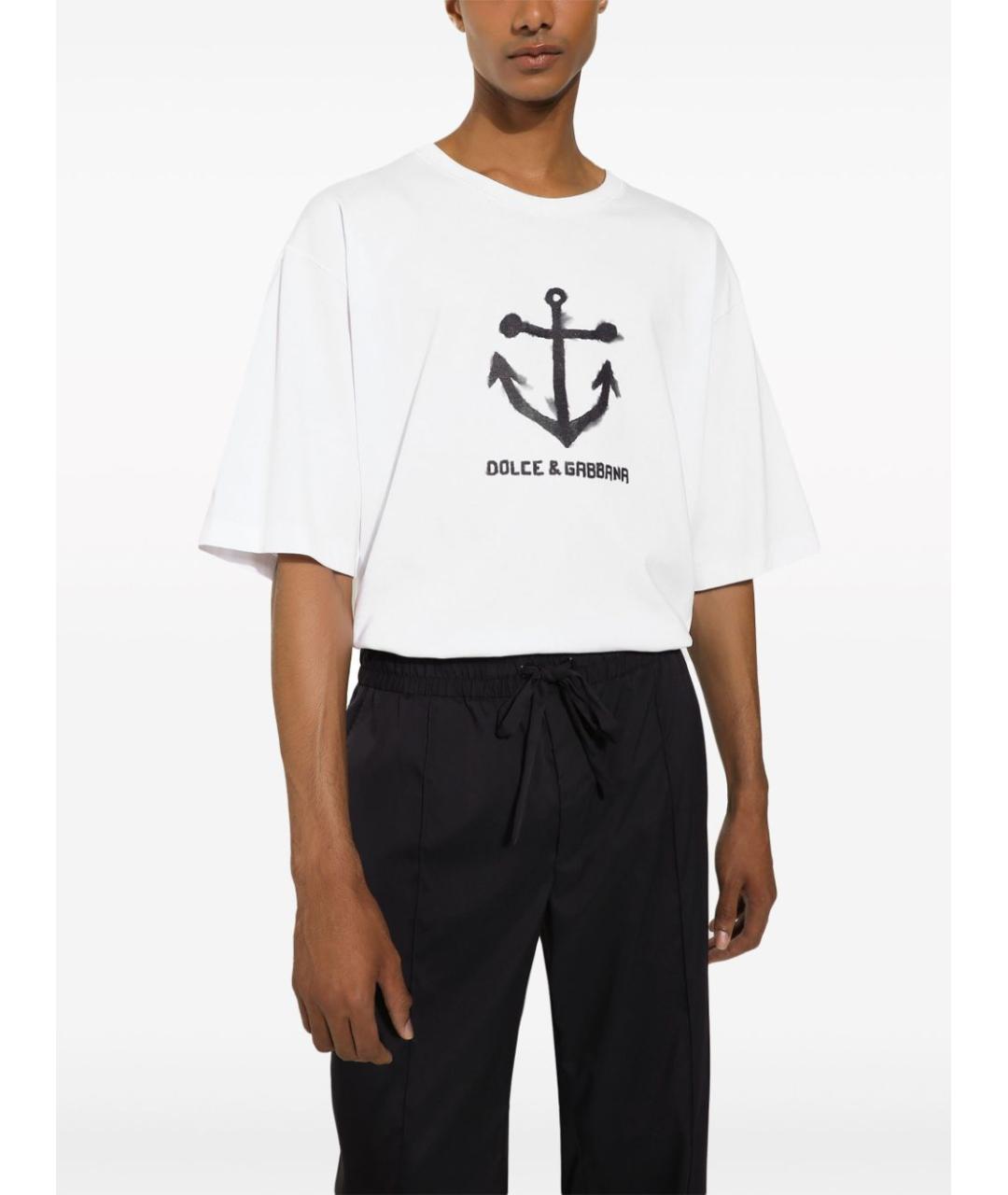DOLCE&GABBANA Белая хлопковая футболка, фото 3